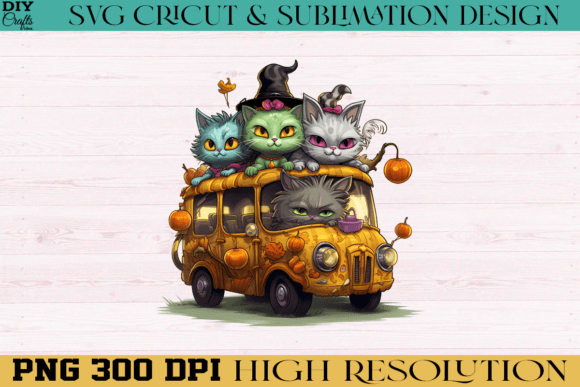 Download Halloween Cat PNG Sublimation Design - Premium Bundle