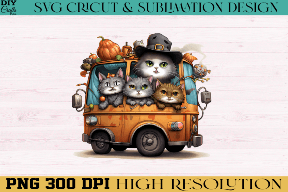 Download Halloween Cat PNG Sublimation Design - Premium Resources