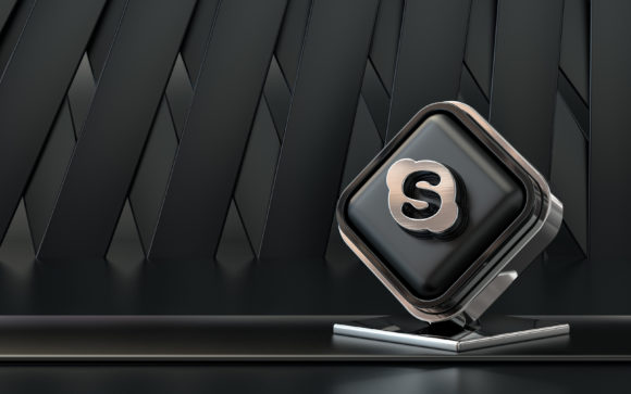 Download 3d Rendering Dark Skype Icon - 3d rendering Collection