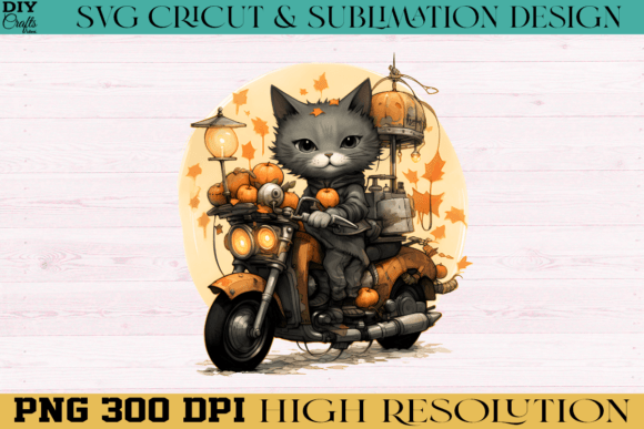 Download Halloween Cat PNG Sublimation Design - Premium Bundle