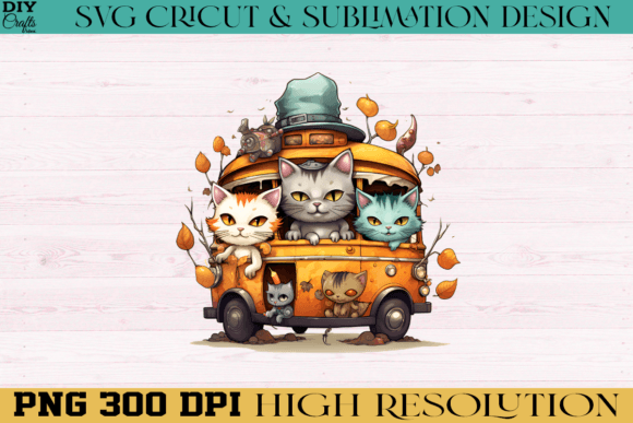 Download Halloween Cat PNG Sublimation Design - Premium Bundle