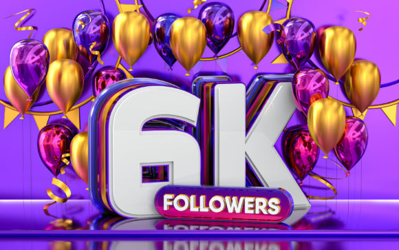 Download 6k Followers Celebration 3d Rendering - 3d rendering Collection